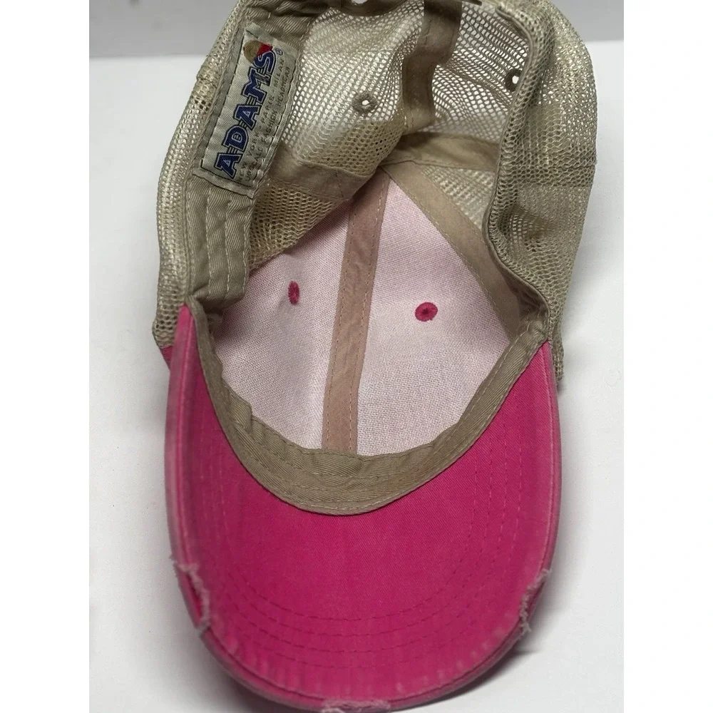 Adam's Jeep Hair Dont Care Pink Embroidered Women's Hat Cap Snap Back Distressed